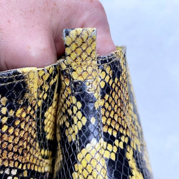 Sam Edelman Winona Leather Yellow Snakeskin Booties 8 - Picture 6 of 12